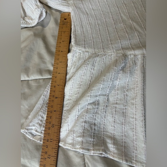 Madewell bubble sleeve peplum top metallic thread stripe size XS - Picture 11 of 14